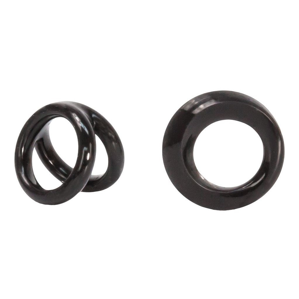Double Loops Silicone Cock Rings in Black
