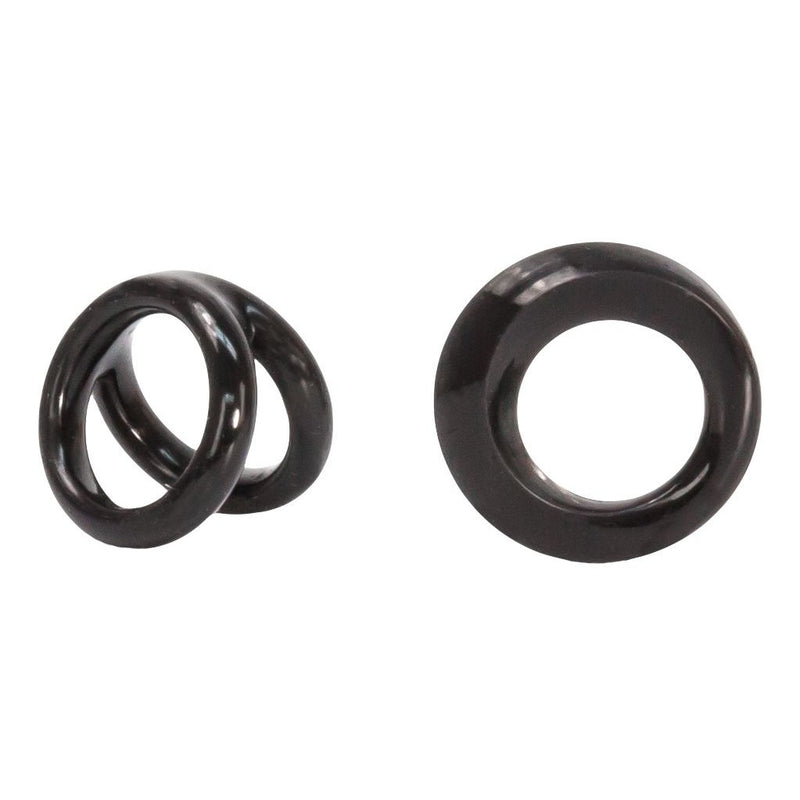 Double Loops Silicone Cock Rings in Black