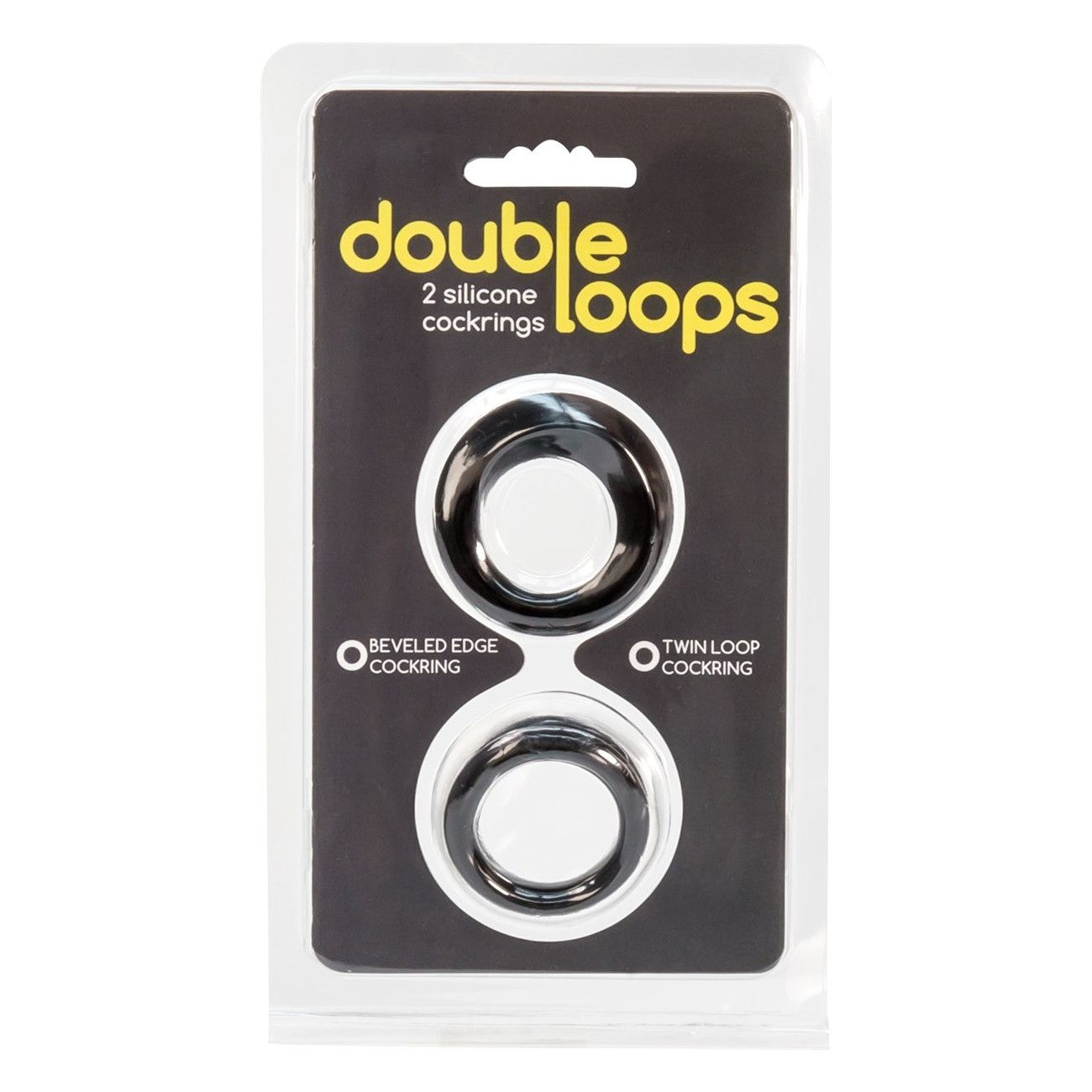 Double Loops Silicone Cock Rings in Black