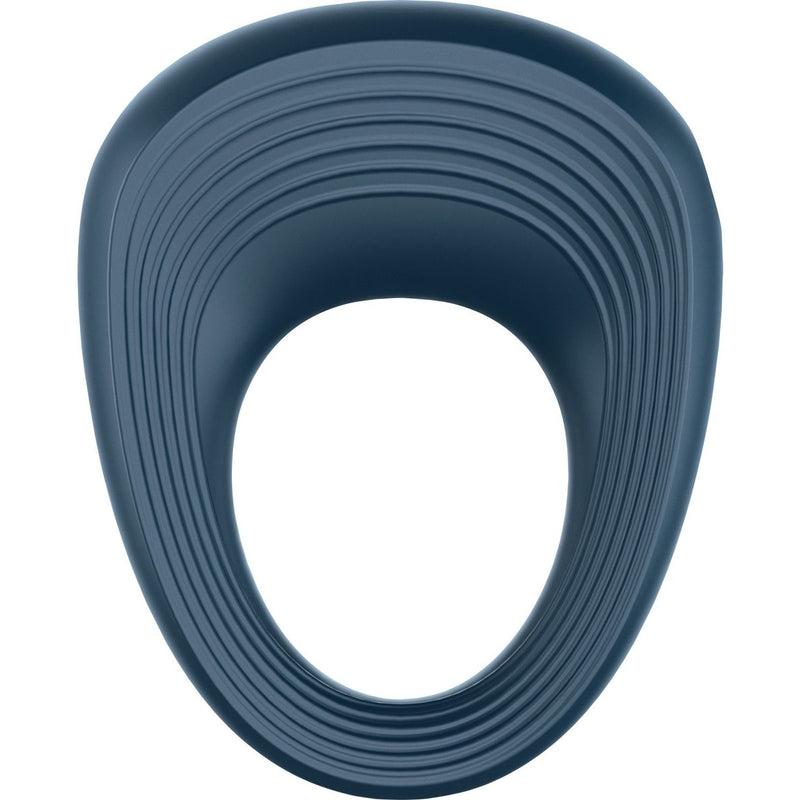 Satisfyer Rings Round Vibrating Silicone Cock Ring in Blue
