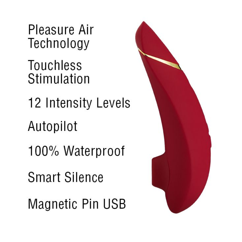 Womanizer Premium Clitoral Stimulator in Red & Gold