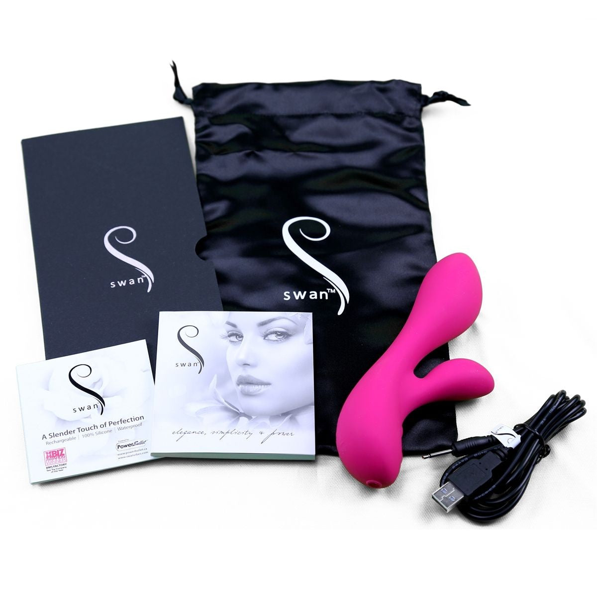 The Silver Swan Dual Vibrator in Pink