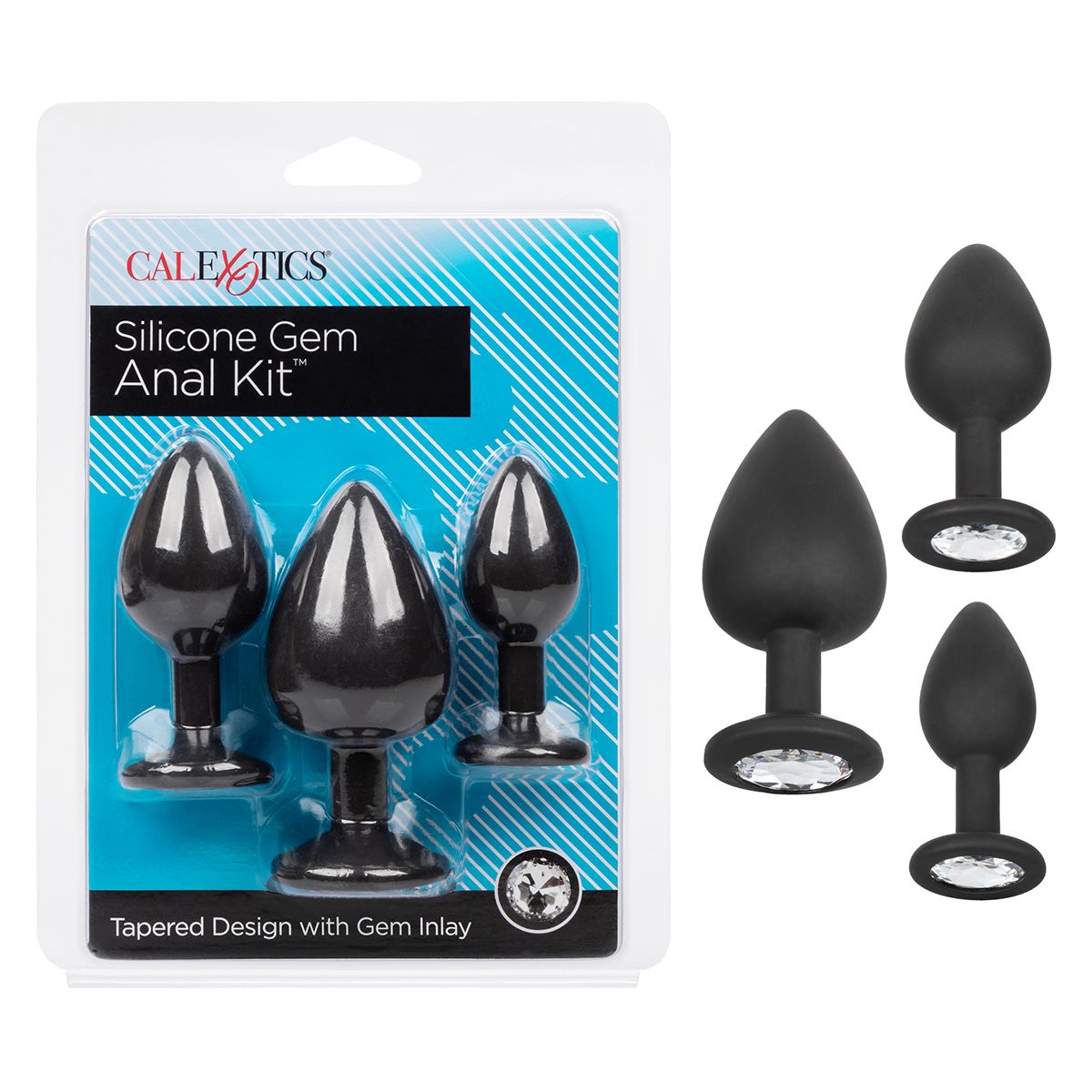 Calexotics Silicone Gem Anal Exerciser Kit in Black