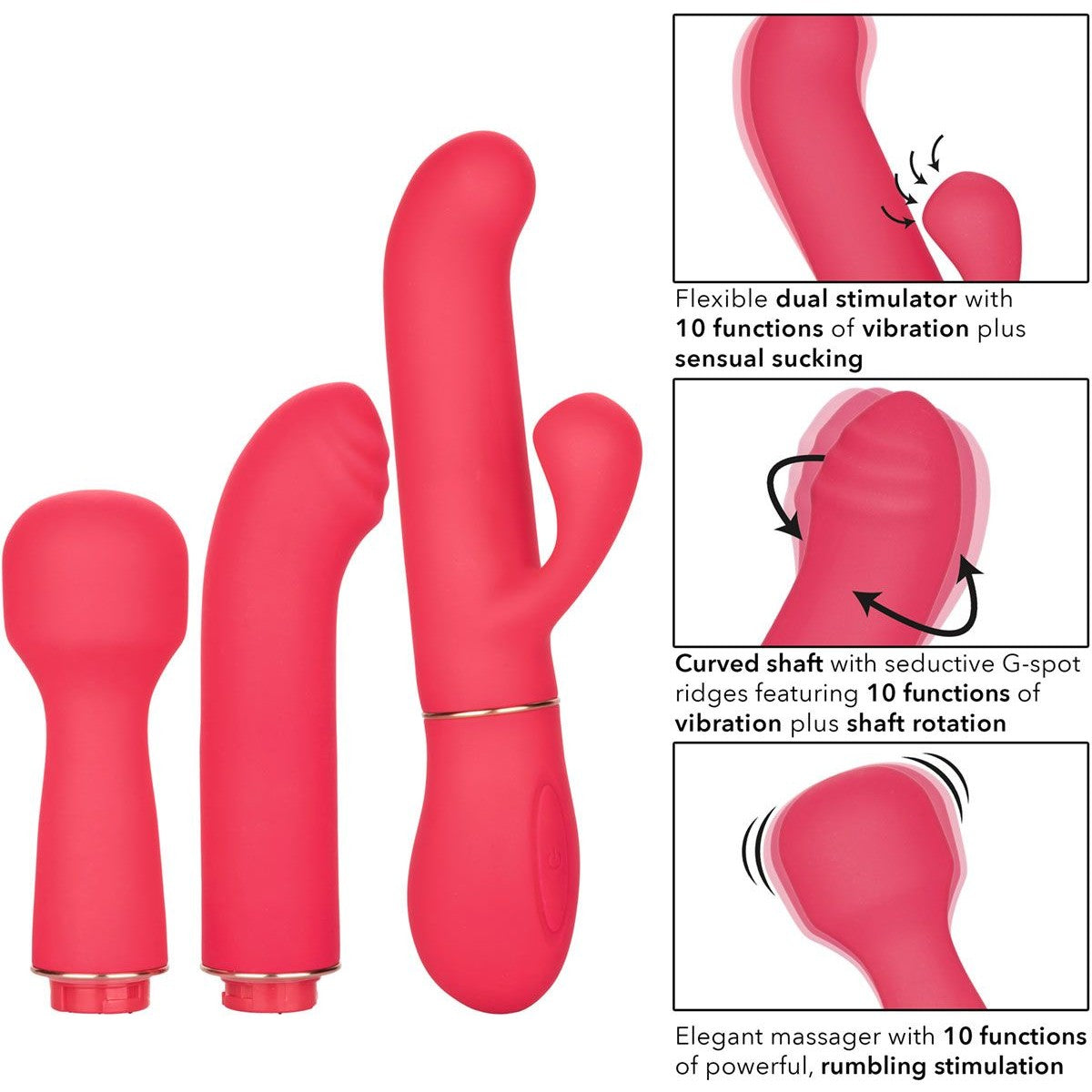 In Touch Passion Trio Vibrator in Pink