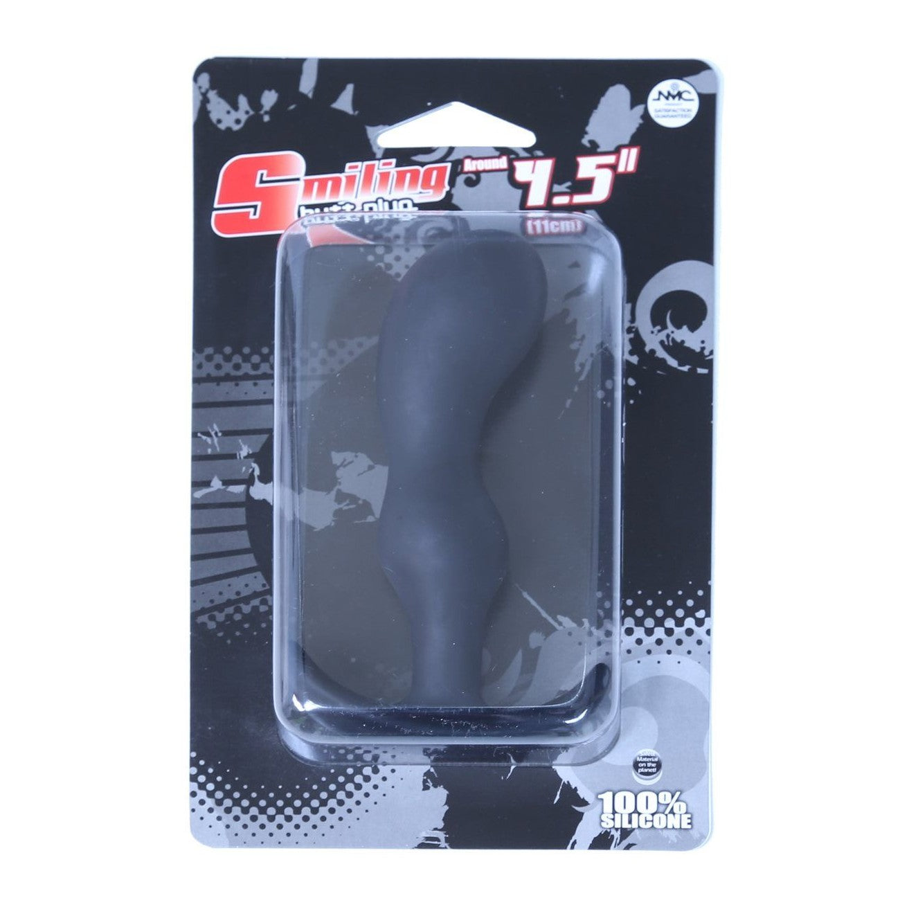 Smiling Silicone Prostate Butt Plug 4.5" in Black