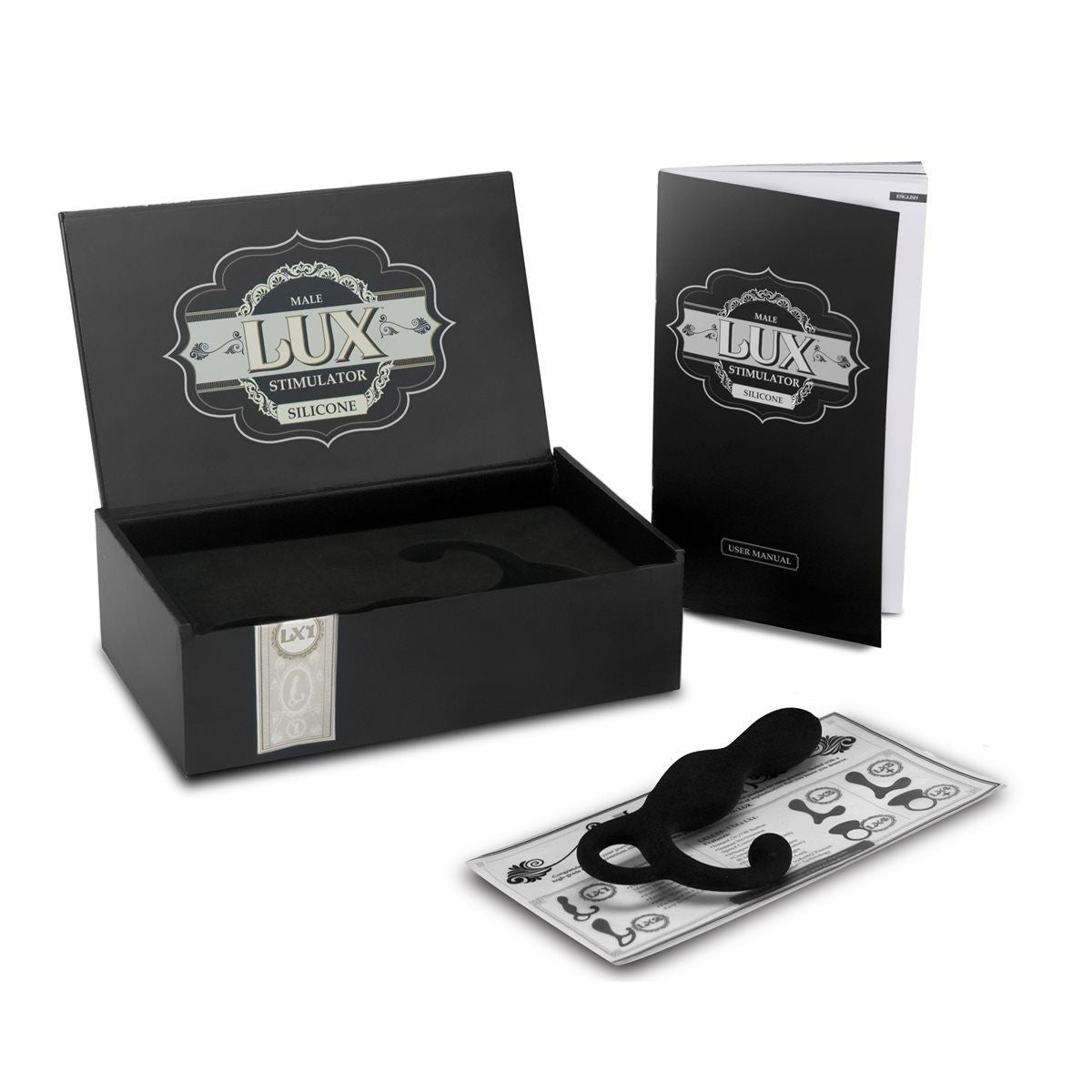 Lux LX1 Silicone Male Prostate Stimulator in Black - Red Mansion