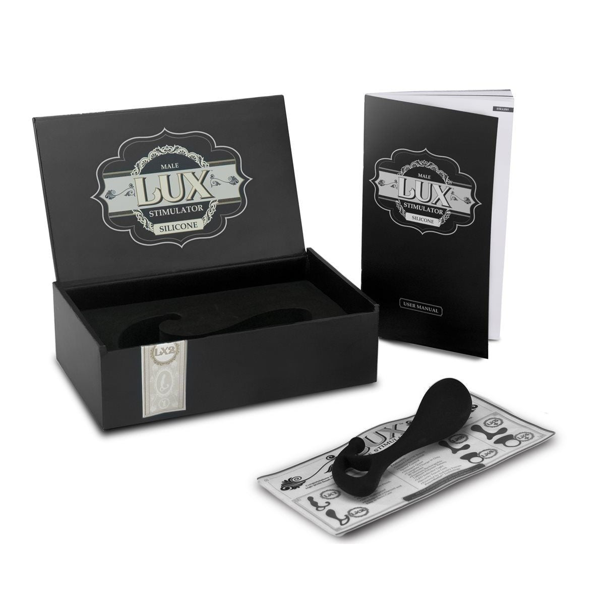 Lux LX2 Silicone Male Prostate Stimulator in Black - Red Mansion