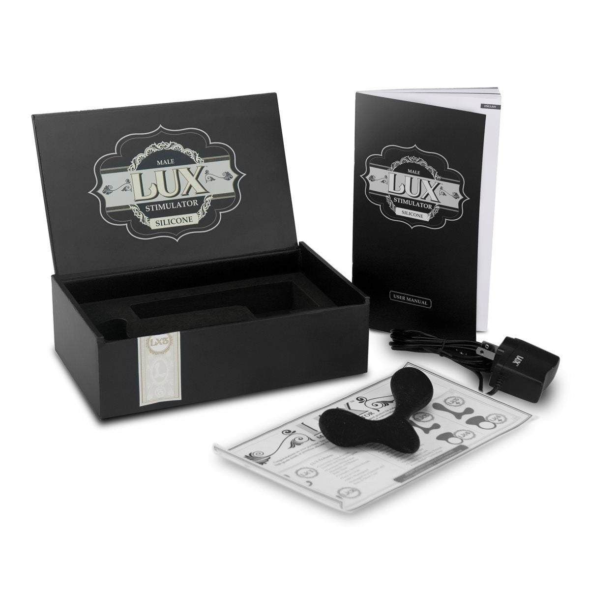 Lux LX3 Vibrating Silicone Male Prostate Stimulator in Black - Red Mansion