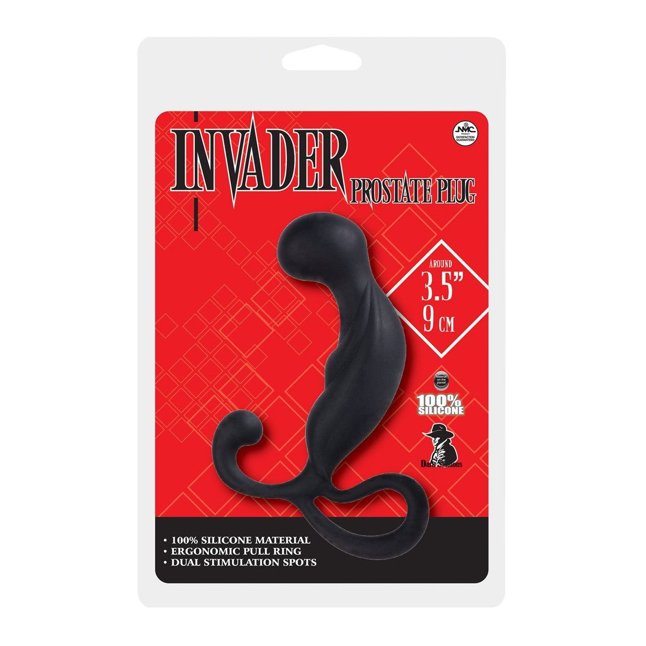 Invader Prostate Butt Plug 3.5" in Black