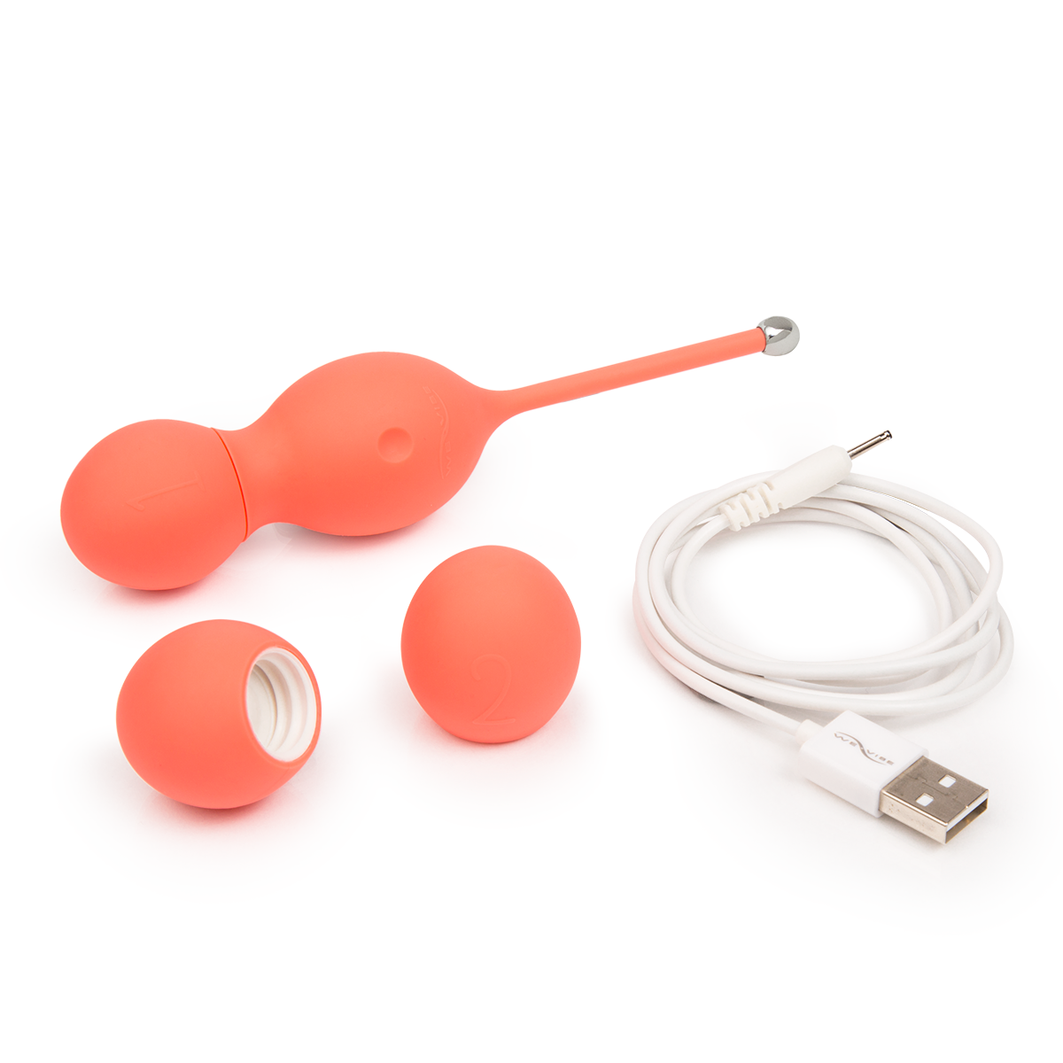 We-Vibe Bloom Vibrating Kegel Love Balls in Coral - Red Mansion