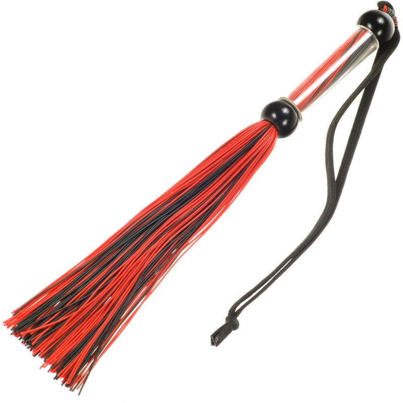 Kinx Tease & Please Silicone Flogger in Black and Red - Red Mansion