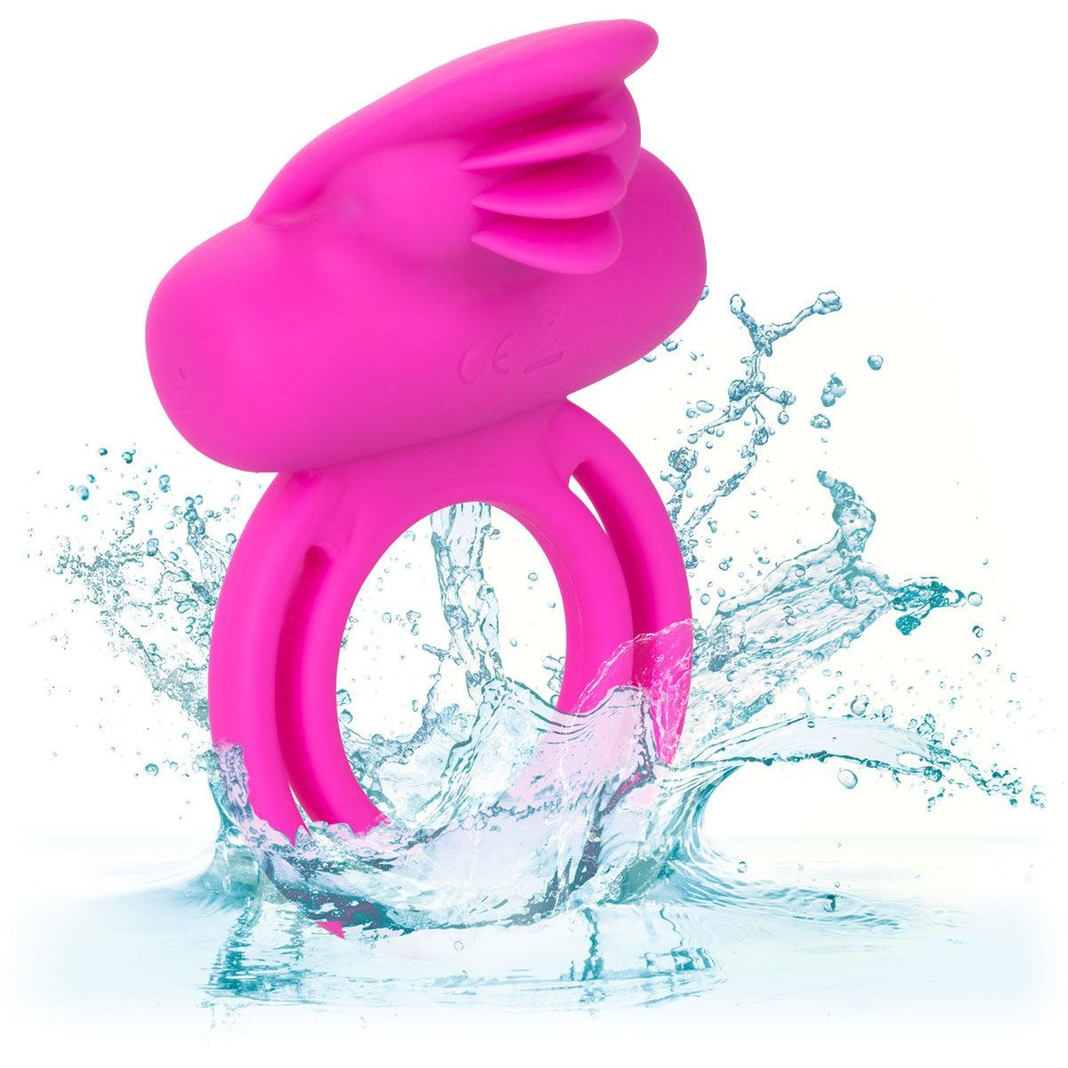 Dual Clit Flicker Vibrating Cock Ring in Pink