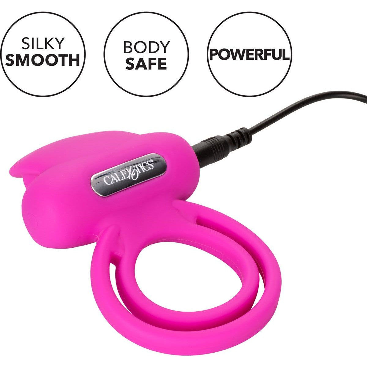 Dual Clit Flicker Vibrating Cock Ring in Pink