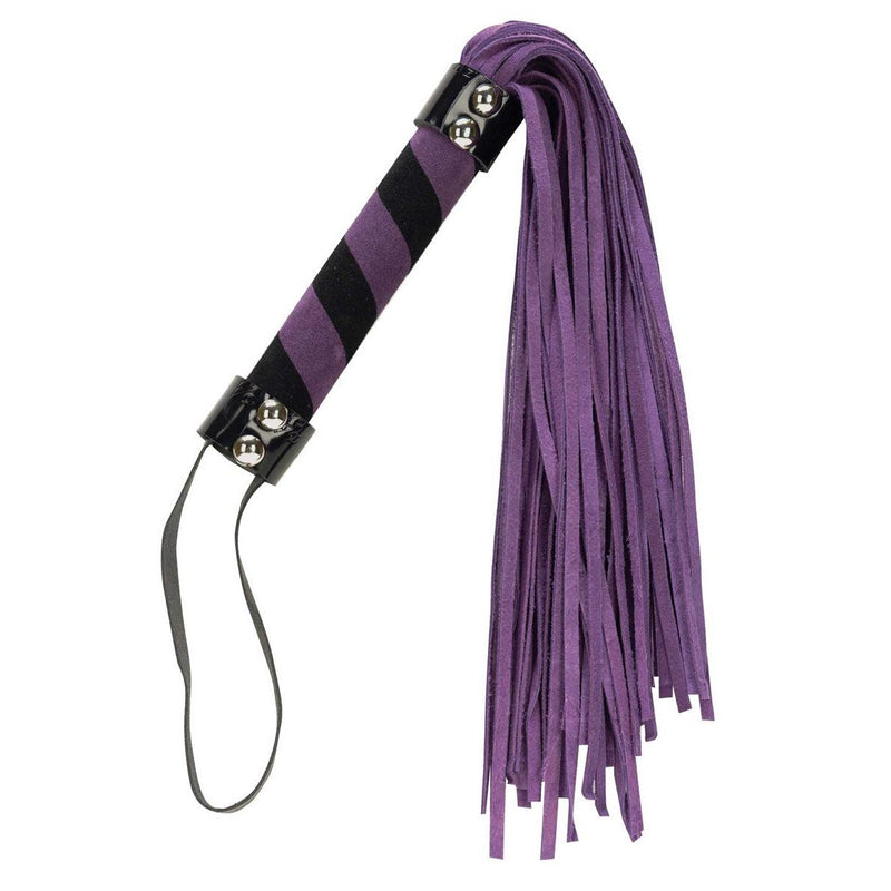Large BDSM Bondage Flogger with Purple Suede