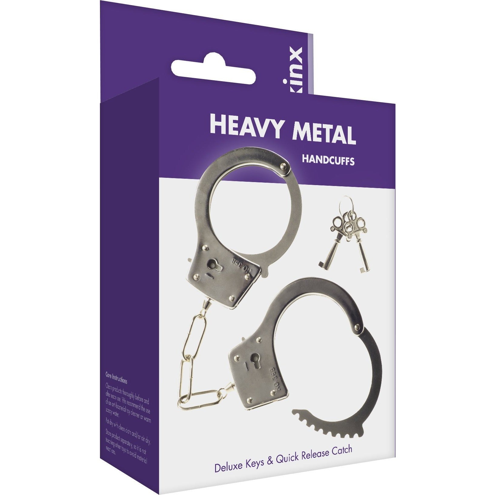 Kinx Heavy Metal Handcuffs in Silver - Red Mansion