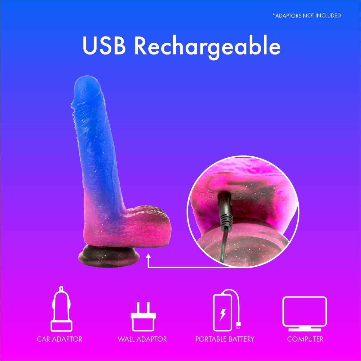 BMS PL Vibrating & Rotating Cosmic Dildo 7" with Remote