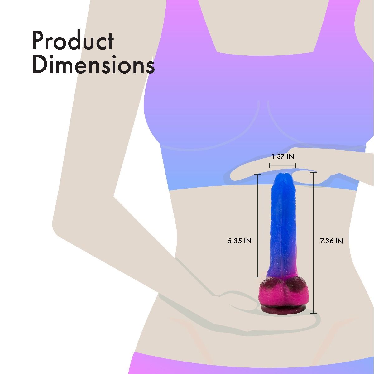 BMS PL Vibrating & Rotating Cosmic Dildo 7" with Remote
