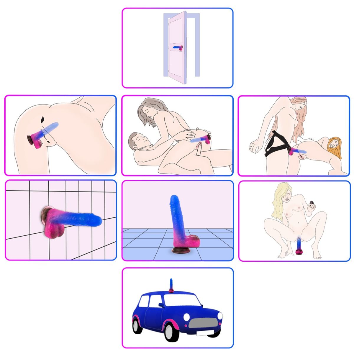 BMS PL Vibrating & Rotating Cosmic Dildo 7" with Remote