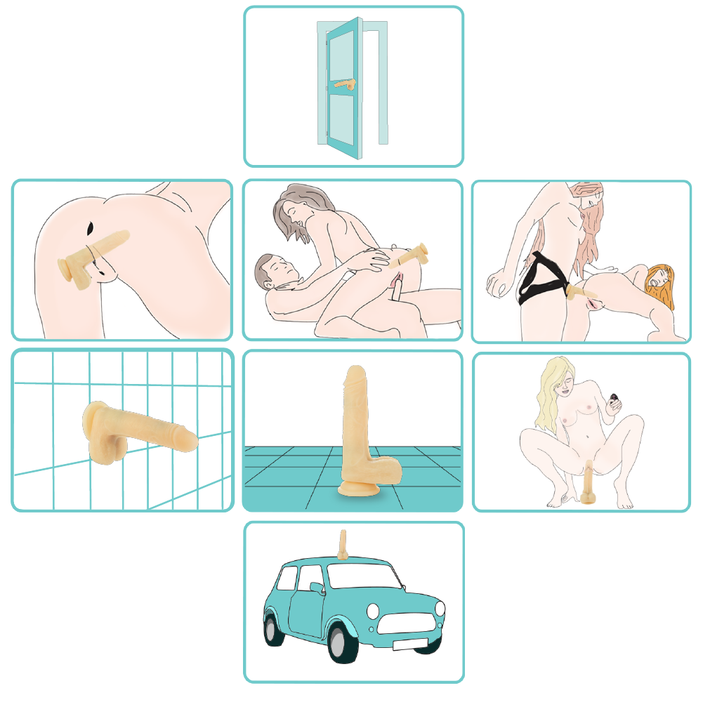 BMS PL Amazing Adam Vibrating & Rotating Ivory Dildo 7" with Remote