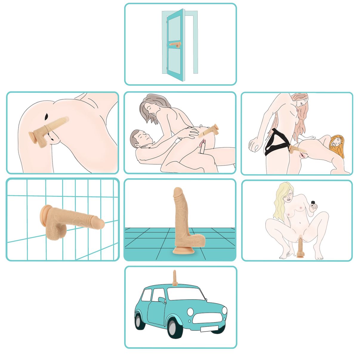 BMS PL Crazy Guy Thrusting, Vibrating & Rotating Ivory Dildo 7" with Remote