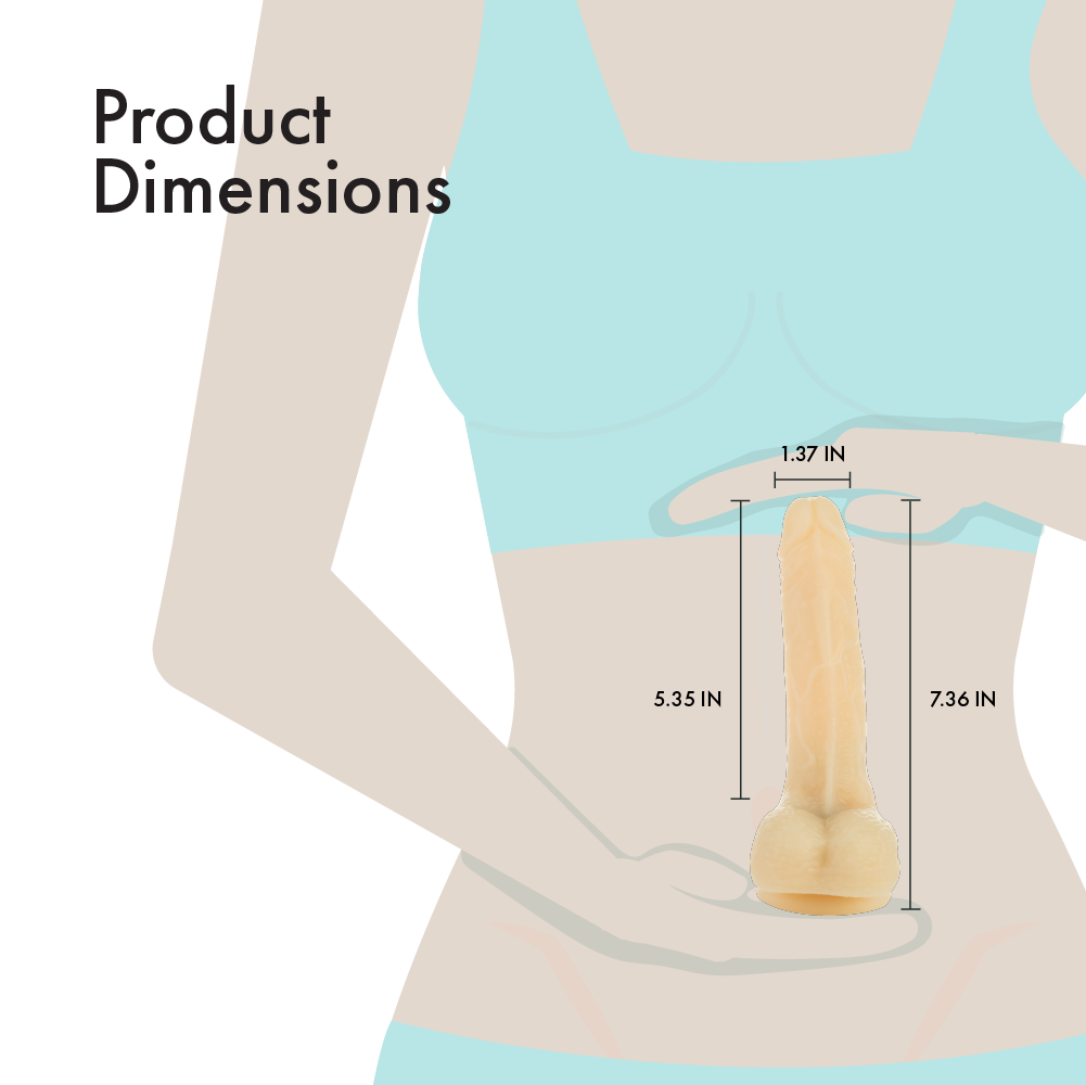 BMS PL Amazing Adam Vibrating & Rotating Ivory Dildo 7" with Remote