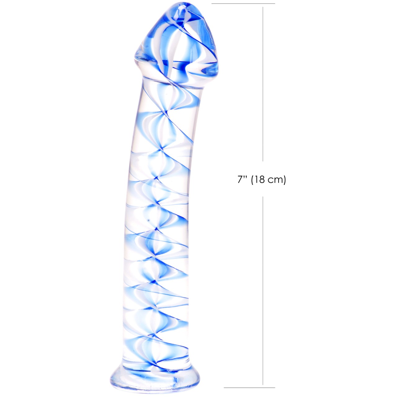 Kinx Spiralled Ice G-Spot Glass Dildo - Red Mansion