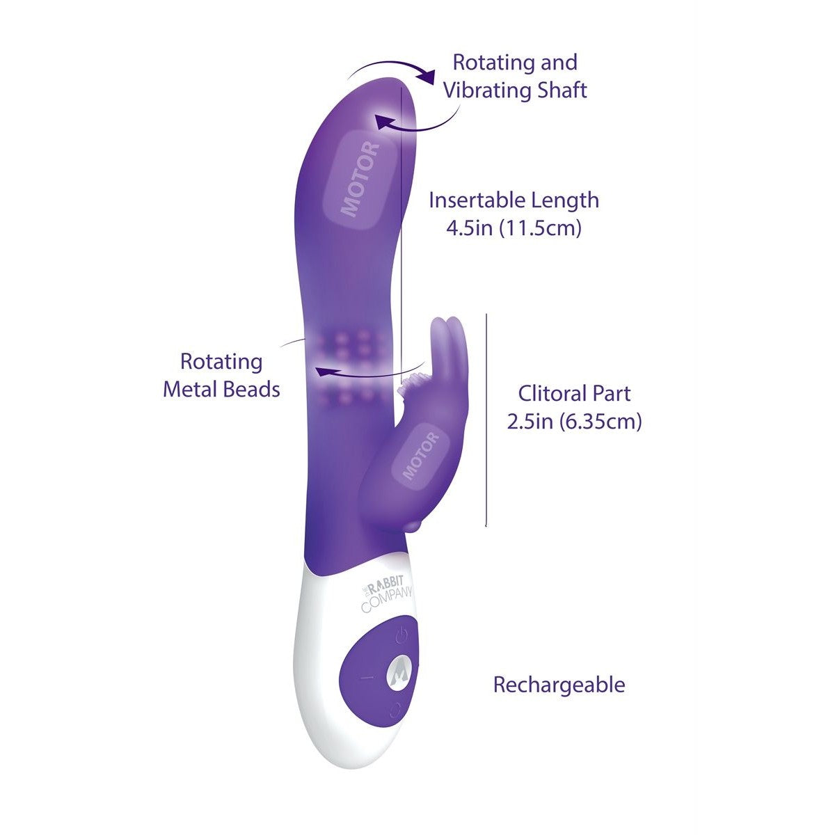 The Beaded Rabbit Vibrator in Purple - Red Mansion