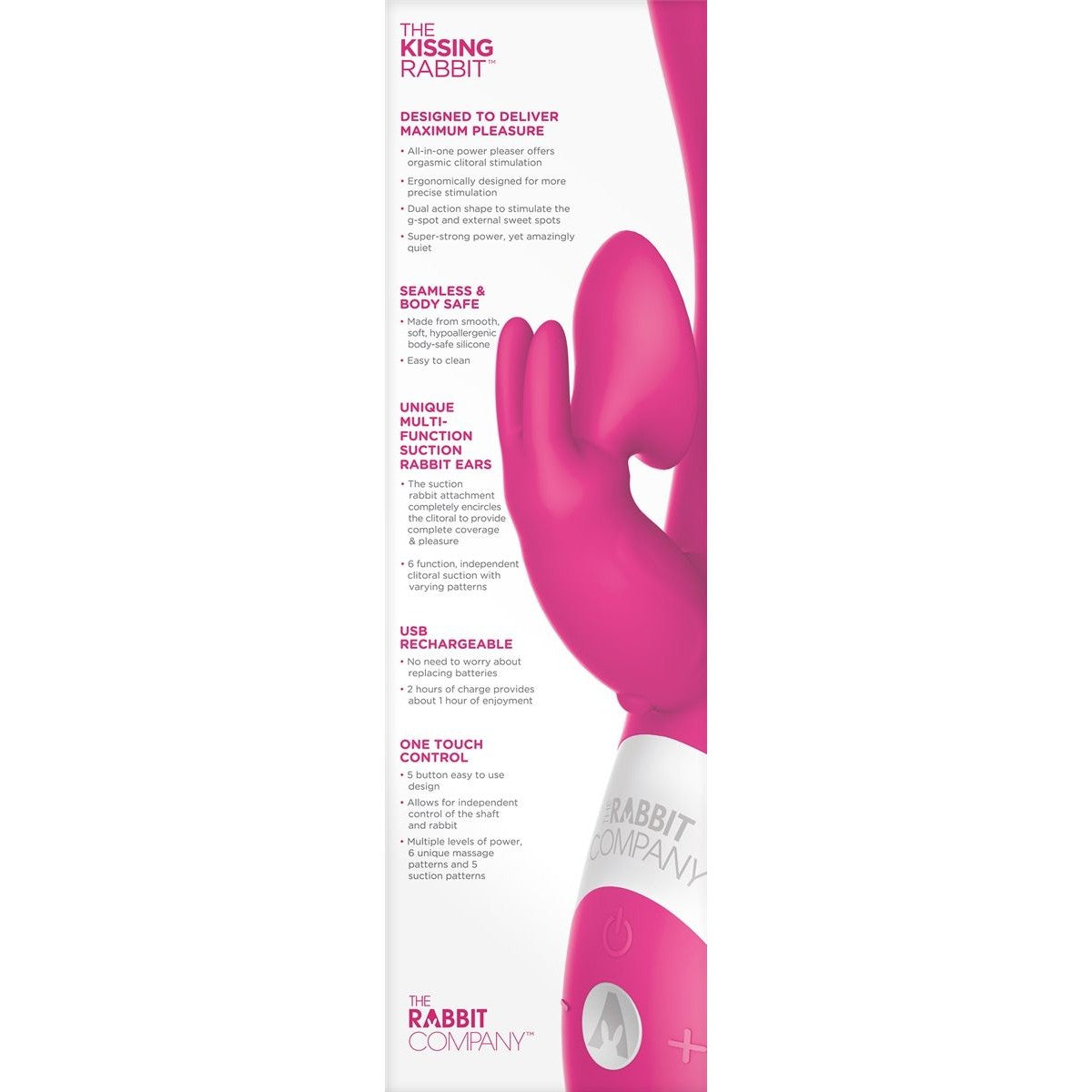 The Kissing Rabbit Vibrator in Pink - Red Mansion