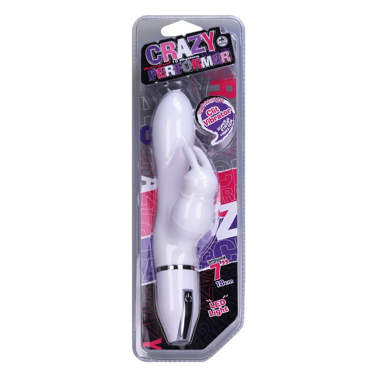 Crazy Performer Smooth Rabbit Vibrator 7" in White