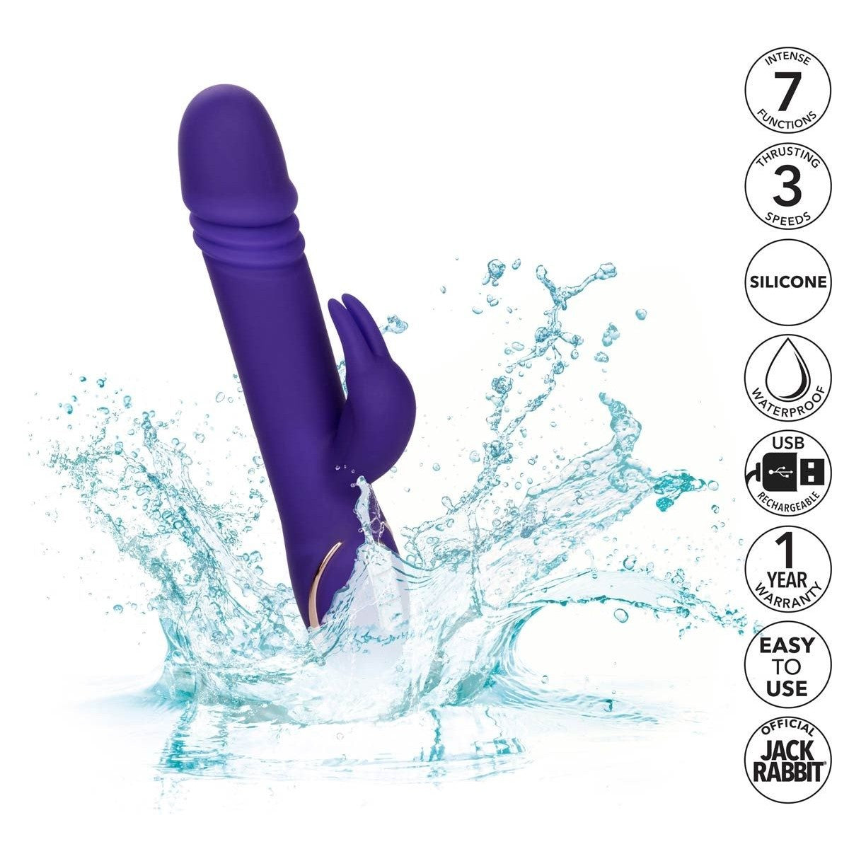 Jack Rabbit Signature Silicone Thrusting Rabbit Vibrator in Purple