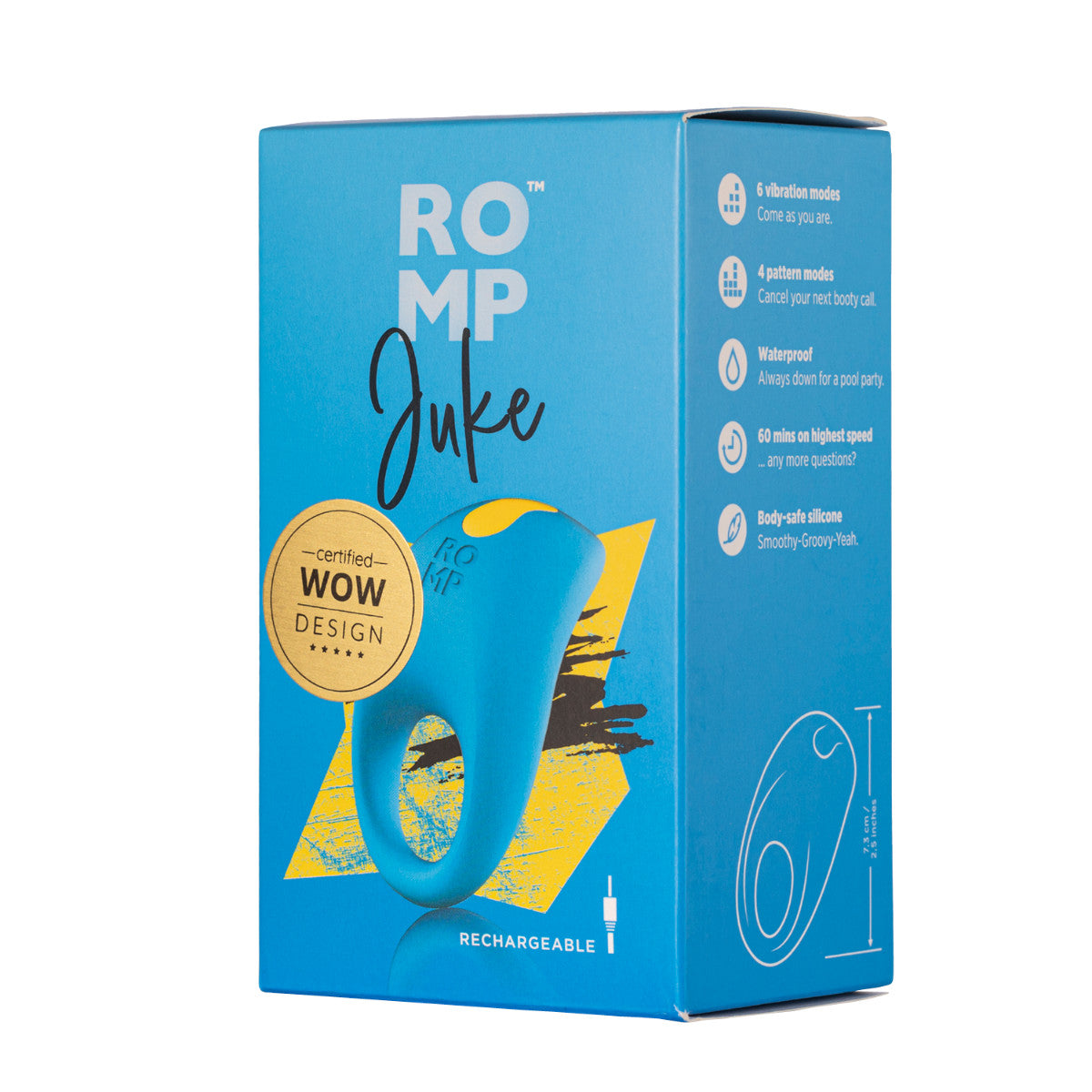 ROMP Juke Vibrating Cock Ring in Blue