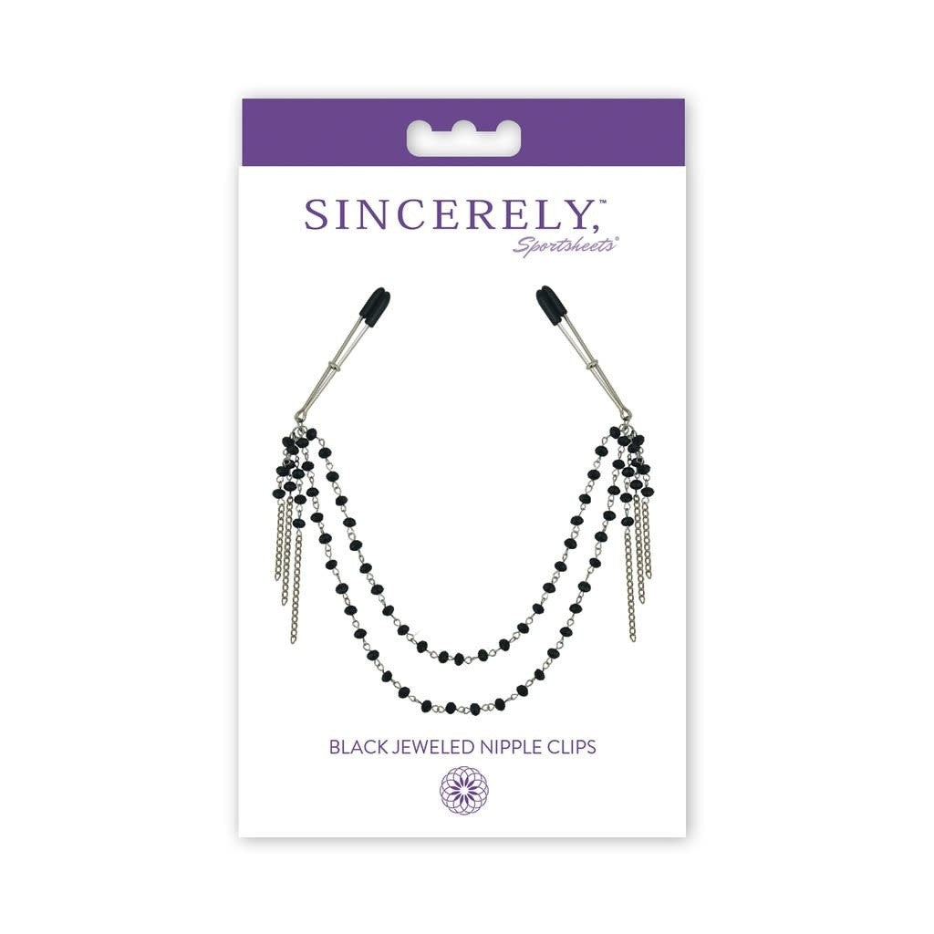 Sincerely Black Jeweled Nipple Clamps