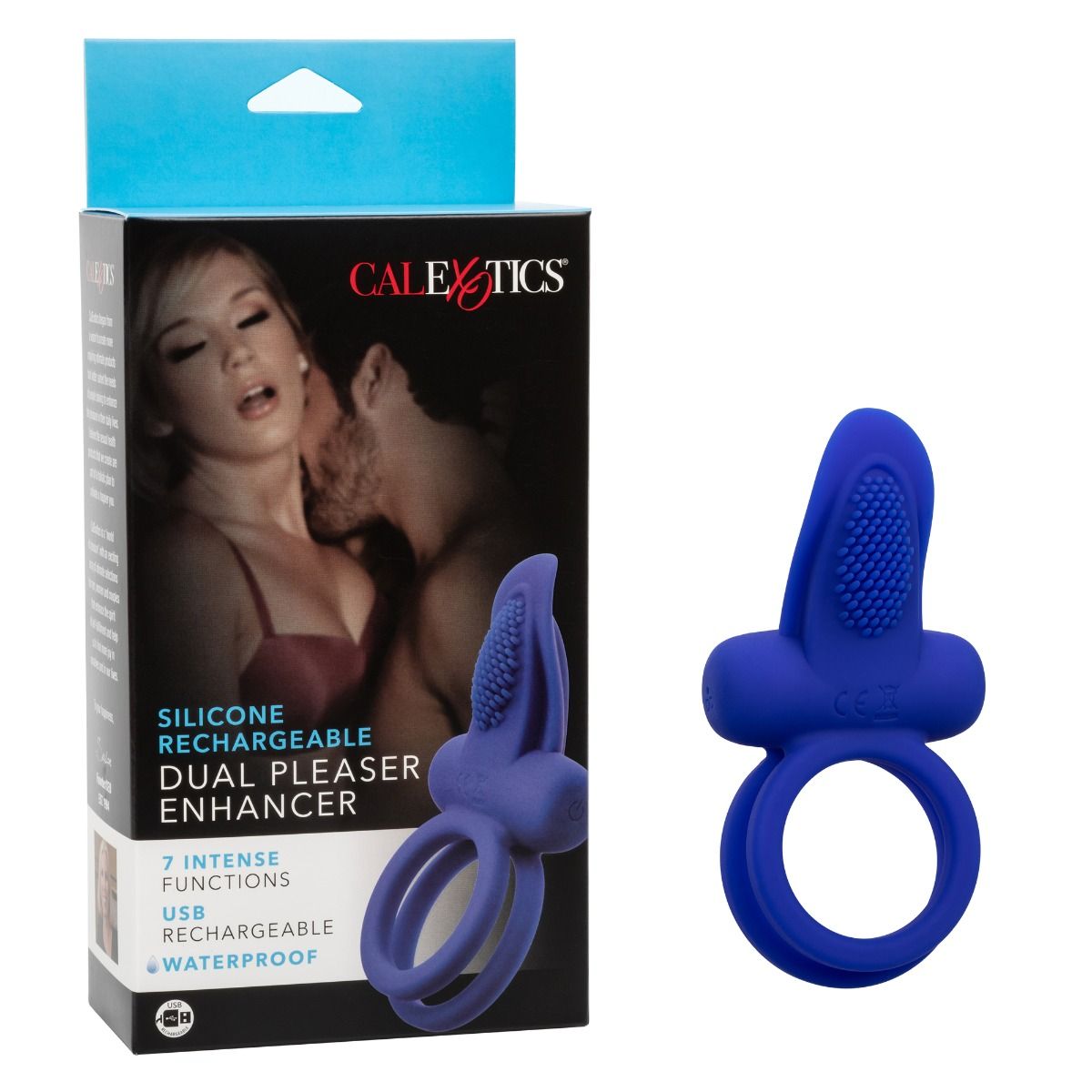Dual Pleaser Enhancer Vibrating Cock Ring in Purple