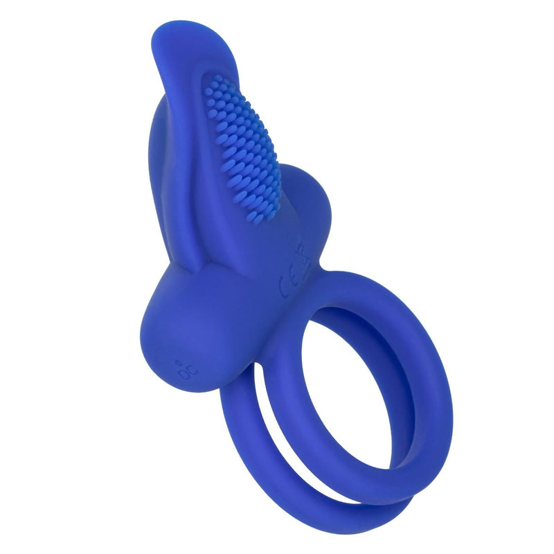 Dual Pleaser Enhancer Vibrating Cock Ring in Purple