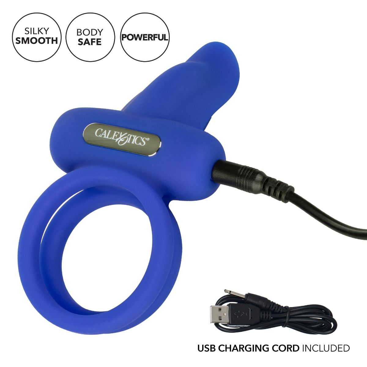 Dual Pleaser Enhancer Vibrating Cock Ring in Purple