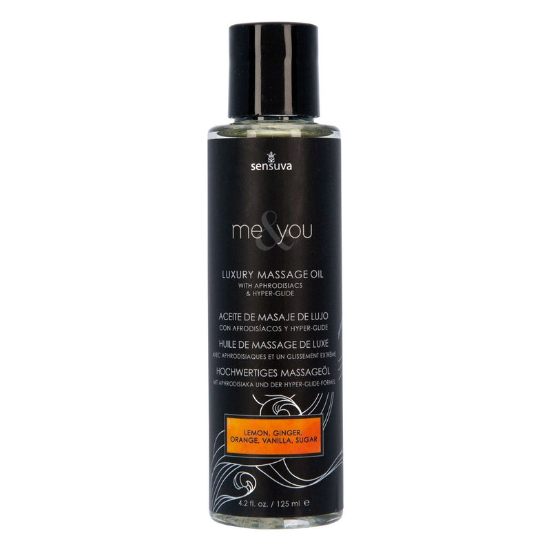 Me & You Luxury Massage Oil 4.2 oz in Lemon, Orange, Ginger, Vanilla, & Sugar