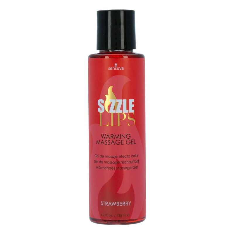 Sizzle Lips Warming Massage Gel 4.2 oz in Strawberry