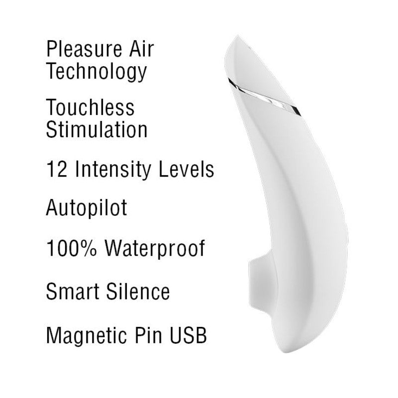 Womanizer Premium Clitoral Stimulator in White & Chrome