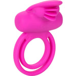 Dual Clit Flicker Vibrating Cock Ring in Pink